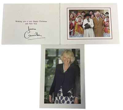 Lot 1139 - QUEEN CAMILLA: A pair of signed cards,...