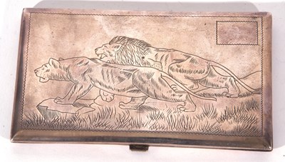 Lot 135 - A Far Eastern white metal cigarette case of...