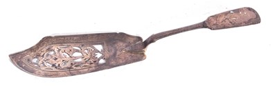Lot 137 - Victorian Fiddle pattern silver fish slice of...