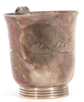 Lot 144 - Hallmarked silver small mug, baluster form...