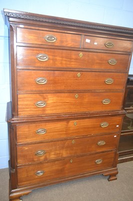 Lot 453 - A late Georgian mahogany chest on chest formed...