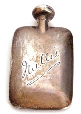 Lot 157 - George VI silver scent bottle of flat...