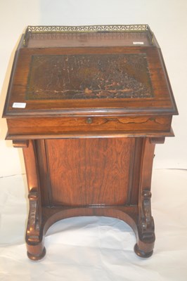 Lot 455 - A Victorian rosewood Davenport desk with...