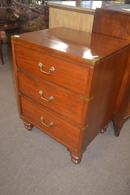 Lot 465 - A military style three drawer chest fitted...