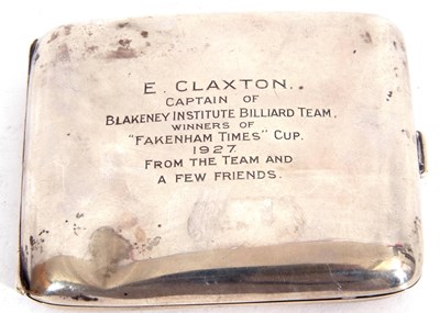 Lot 167 - George V silver cigarette case of shaped...
