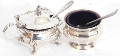 Lot 170 - Mixed Lot: small silver mustard, square form,...