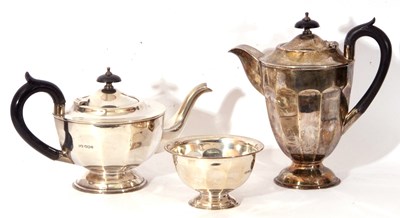 Lot 184 - George V silver three piece tea set comprising...