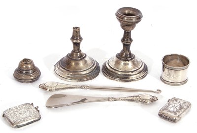 Lot 186 - Mixed Lot: Edwardian silver vesta, a white...