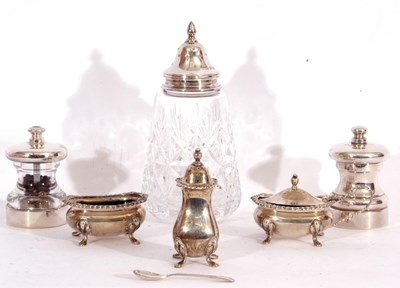 Lot 190 - Mixed Lot:Two Elizabeth II silver cased pepper...