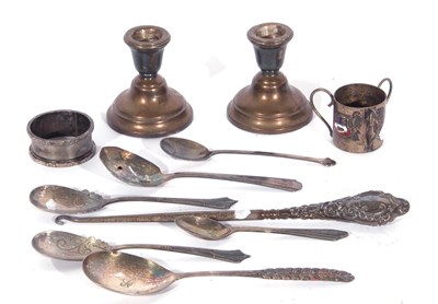 Lot 191 - Mixed Lot: pair of hallmarked silver dwarf...