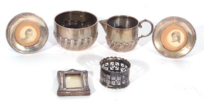 Lot 192 - Victorian silver cream jug and sugar bowl...