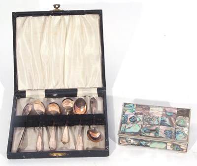 Lot 209 - Mixed Lot: George VI cased set of six silver...
