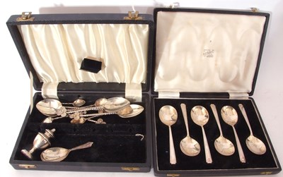 Lot 210 - Cased set of six Elizabeth II fruit spoons in...