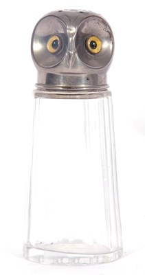 Lot 217 - Vintage novelty plated and glass sugar sifter,...