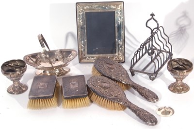 Lot 225 - Box of miscellaneous to include two silver...