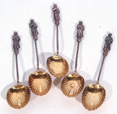 Lot 17 - Set of five late Victorian apostle coffee...