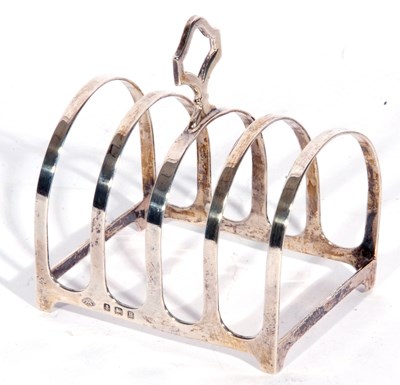 Lot 18 - George V small toast rack of five hoop...
