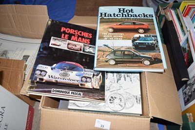 Lot 33 - Box of motoring books including a box on...