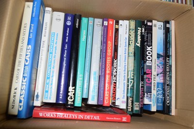 Lot 35 - Box of motoring books and manuals Triumph TR5...