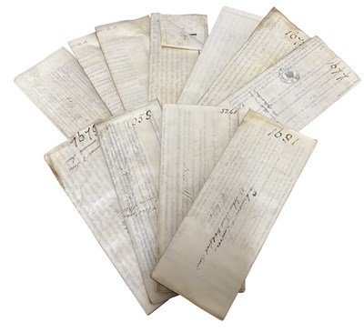 Lot 991 - 19th Century vellum documents, largely...