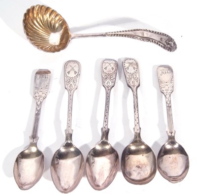 Lot 28 - Group of five Georgian and later Fiddle...