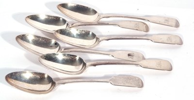 Lot 29 - Set of six Victorian Fiddle pattern small...