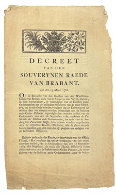 Lot 958 - DUTCH BROADSIDE Netherlands 1786 Brabant...