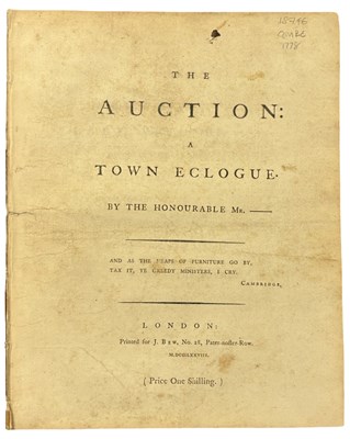 Lot 1117 - COMBE, William. The Auction A Town Eclogue....