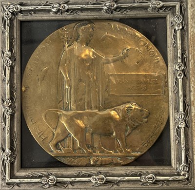 Lot 336 - WW1 Death Plaque: 201118 Pvte F S Aggas 1/4th Norfolk Regiment
