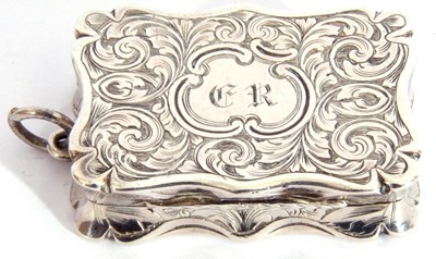 Lot 46 - Victorian silver vinaigrette, the rectangular...