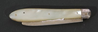 Lot 54 - Victorian mother of pearl mounted and silver...
