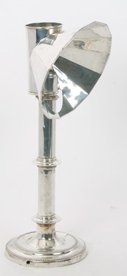 Lot 190 - A vintage silver plated students candle lamp,...