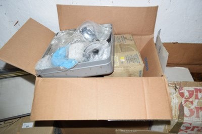 Lot 58 - Box containing a quantity of automobile caps...