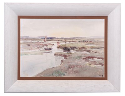 Lot 593 - Jack Cox (1914-2007), Estuary scene,...