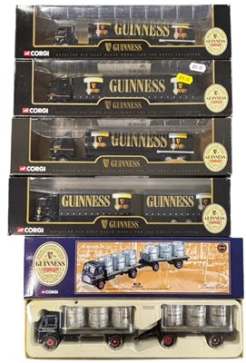 Lot 128 - Five Corgi Guinness lorries