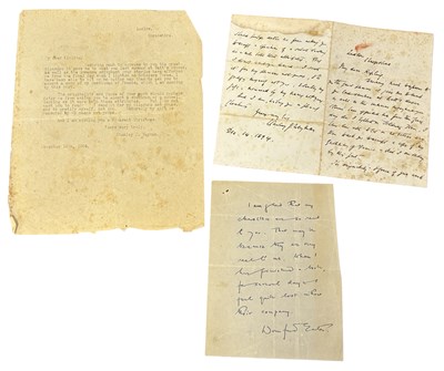Lot 1021 - RUDYARD KIPLING. An A.L.S from Stanley J....