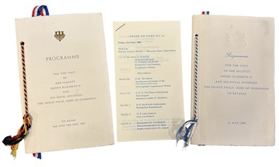 Lot 1142 - QUEEN ELIZABETH. Two programmes and an order...