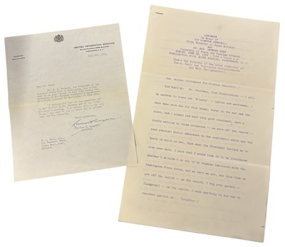 Lot 1138 - WINSTON CHURCHILL. National Press Club,...