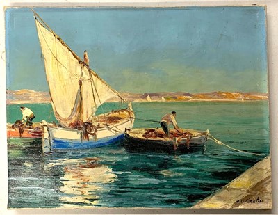 Lot 9 - R U Rinaldi (Italian, 20th century), Coastal...