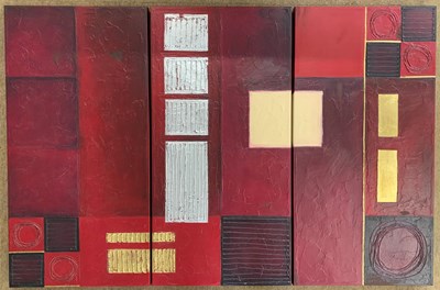 Lot 60 - Tambo Designs Triptych, mixed media on canvas,...
