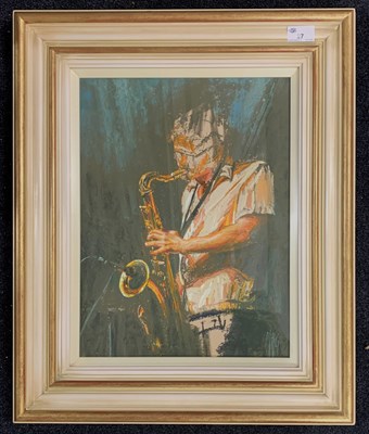 Lot 129 - Margaret Glass (b.1950), Study of a saxaphone...