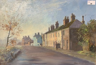 Lot 38 - Geoffrey Burrows (1934-2023), Autumnal street...