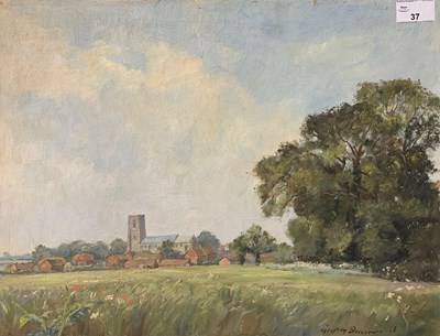 Lot 37 - Geoffrey Burrows (1934-2023), Countryside view...