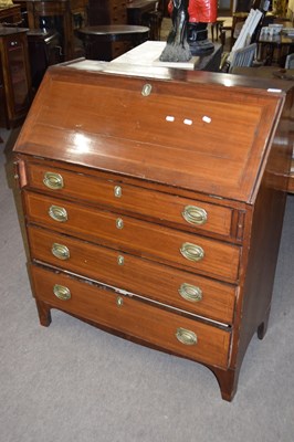 Lot 323 - Georgian mahogany bureau with fall front...