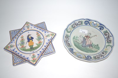 Lot 318 - 19th Century Quimper Plate and One other