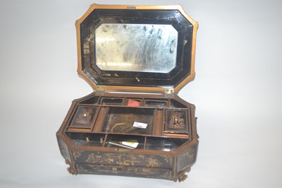 Lot 249 - Chinese Black and Gilt Lacquer Sewing Box