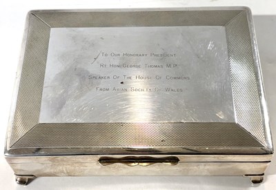 Lot 341 - Silver Plated Box; Rt. Hon George Thomas Speaker of the House of Commons