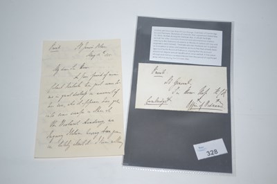 Lot 328 - Crimean War: Letter from Prince George 2nd Duke of Cambridge to Lord Panmure