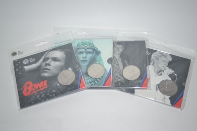 Lot 319 - Royal Mint: David Bowie; Set of 4 Uncirculated £5 Coins