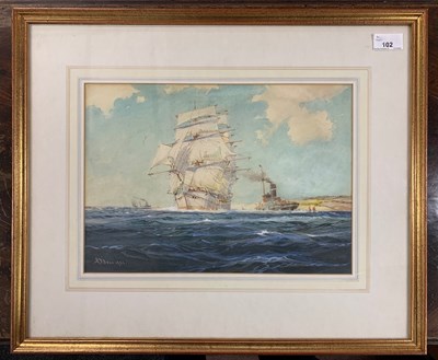 Lot 74 - Arthur David Bell (1884-1966), Maritime scene,...